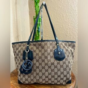 Gucci Beige and Black Tote Bag